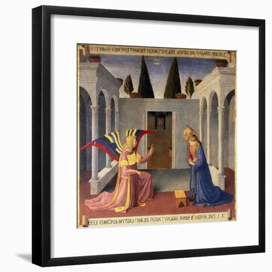 The Annunciation, Detail from Panel One of the Silver Treasury of Santissima Annunziata, c. 1450-53-Fra Angelico-Framed Giclee Print