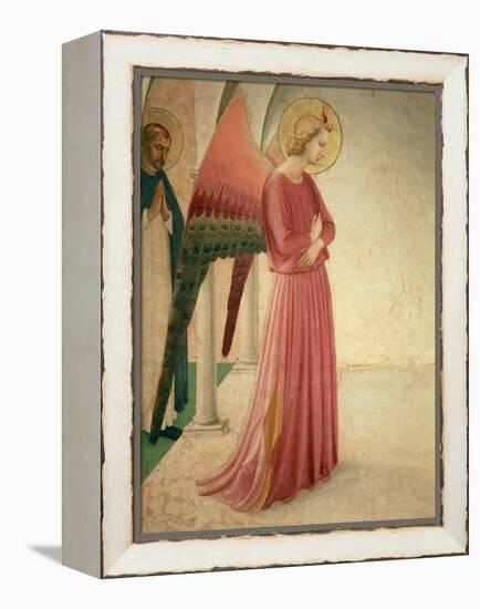 The Annunciation, Detail of the Angel Gabriel and St. Peter the Martyr, 1442-Fra Angelico-Framed Premier Image Canvas