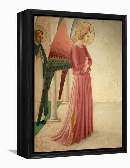 The Annunciation, Detail of the Angel Gabriel and St. Peter the Martyr, 1442-Fra Angelico-Framed Premier Image Canvas