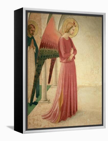 The Annunciation, Detail of the Angel Gabriel and St. Peter the Martyr, 1442-Fra Angelico-Framed Premier Image Canvas