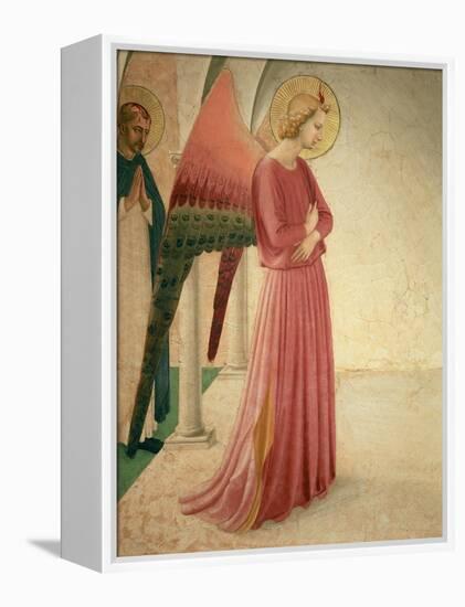 The Annunciation, Detail of the Angel Gabriel and St. Peter the Martyr, 1442-Fra Angelico-Framed Premier Image Canvas