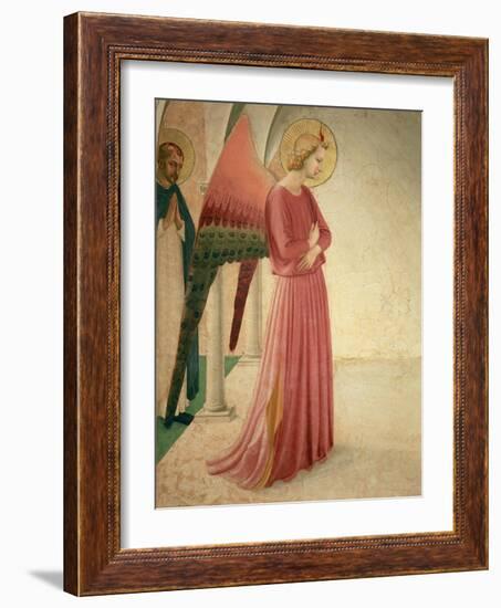 The Annunciation, Detail of the Angel Gabriel and St. Peter the Martyr, 1442-Fra Angelico-Framed Giclee Print