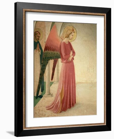 The Annunciation, Detail of the Angel Gabriel and St. Peter the Martyr, 1442-Fra Angelico-Framed Giclee Print