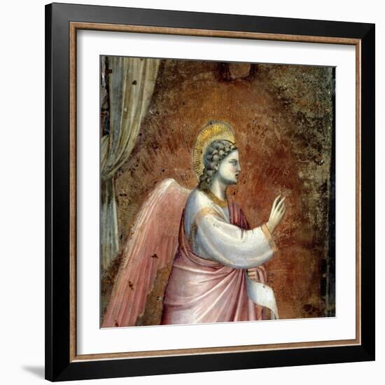 The Annunciation, Detail of the Angel Gabriel, from the Lunette Above the Altar, circa 1305-Giotto di Bondone-Framed Giclee Print