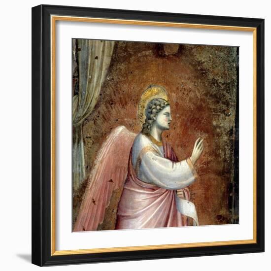 The Annunciation, Detail of the Angel Gabriel, from the Lunette Above the Altar, circa 1305-Giotto di Bondone-Framed Giclee Print