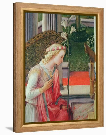 The Annunciation, Detail of the Angel Gabriel-Fra Filippo Lippi-Framed Premier Image Canvas