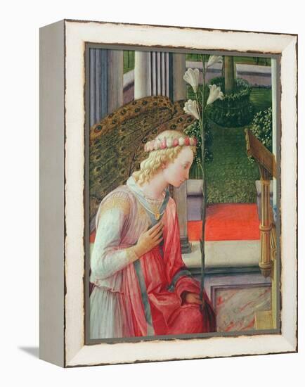 The Annunciation, Detail of the Angel Gabriel-Fra Filippo Lippi-Framed Premier Image Canvas