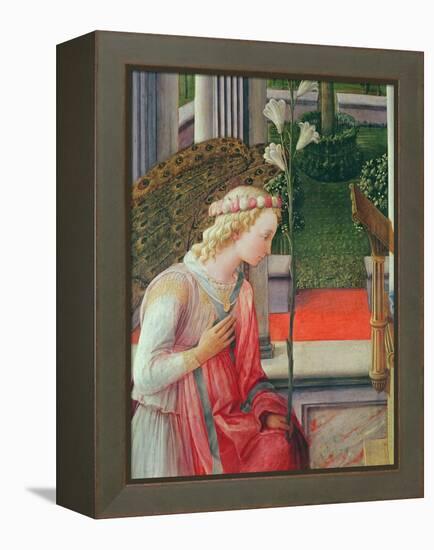 The Annunciation, Detail of the Angel Gabriel-Fra Filippo Lippi-Framed Premier Image Canvas
