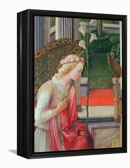 The Annunciation, Detail of the Angel Gabriel-Fra Filippo Lippi-Framed Premier Image Canvas