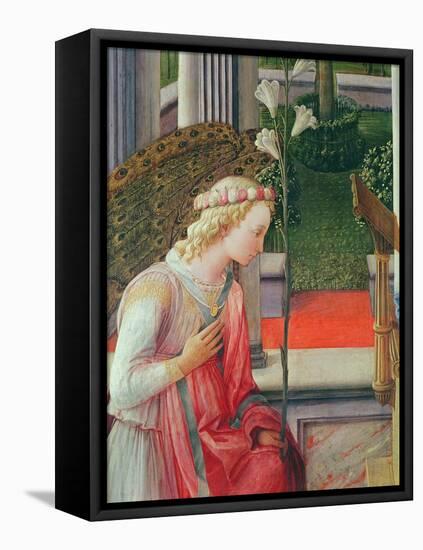 The Annunciation, Detail of the Angel Gabriel-Fra Filippo Lippi-Framed Premier Image Canvas