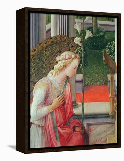 The Annunciation, Detail of the Angel Gabriel-Fra Filippo Lippi-Framed Premier Image Canvas