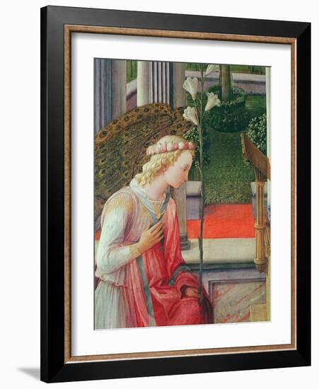 The Annunciation, Detail of the Angel Gabriel-Fra Filippo Lippi-Framed Giclee Print