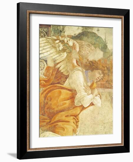 The Annunciation, Detail of the Archangel Gabriel, from San Martino Della Scala, 1481-Sandro Botticelli-Framed Giclee Print