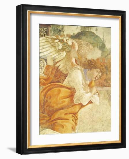 The Annunciation, Detail of the Archangel Gabriel, from San Martino Della Scala, 1481-Sandro Botticelli-Framed Giclee Print