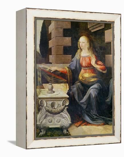 The Annunciation (Detail of the Virgin), C.1472-1475 (Oil on Wood)-Leonardo Da Vinci-Framed Premier Image Canvas