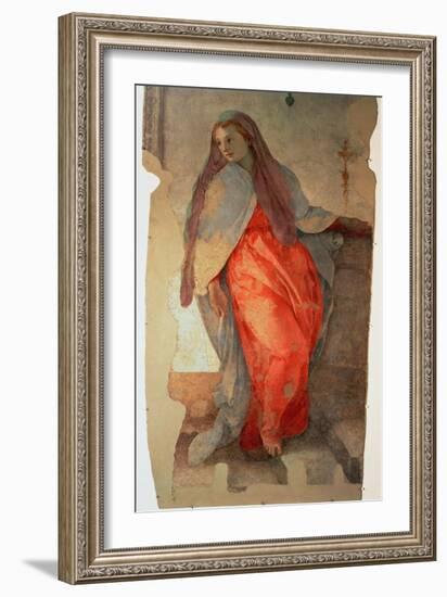 The Annunciation, Detail of the Virgin, c.1527-Jacopo da Carucci Pontormo-Framed Giclee Print