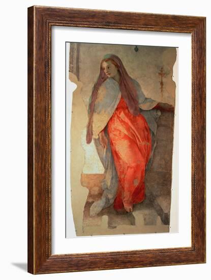 The Annunciation, Detail of the Virgin, c.1527-Jacopo da Carucci Pontormo-Framed Giclee Print