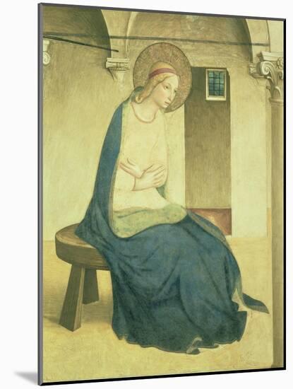 The Annunciation, Detail of the Virgin, circa 1438-45-Fra Angelico-Mounted Giclee Print