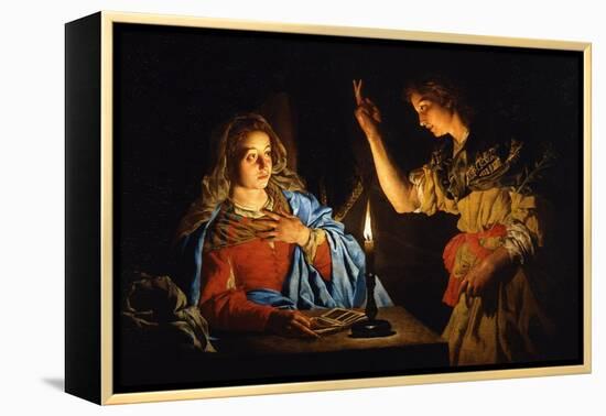 The Annunciation, Early 17th C-Matthias Stomer-Framed Premier Image Canvas