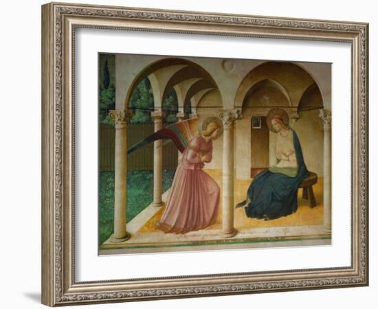 The Annunciation. Fresco in the former dormitory of the Dominican monastery San Marco, Florence.-null-Framed Giclee Print