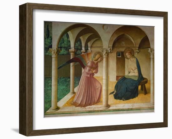The Annunciation. Fresco in the former dormitory of the Dominican monastery San Marco, Florence.-null-Framed Giclee Print