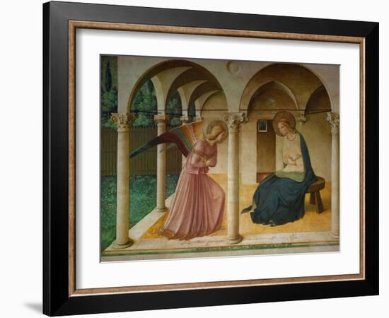 The Annunciation. Fresco in the former dormitory of the Dominican monastery San Marco, Florence.-null-Framed Giclee Print