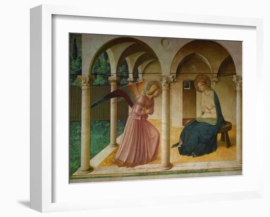 The Annunciation. Fresco in the former dormitory of the Dominican monastery San Marco, Florence.-null-Framed Giclee Print