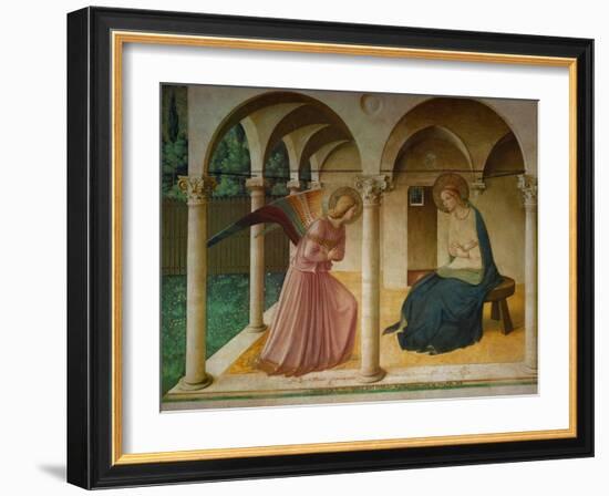 The Annunciation. Fresco in the former dormitory of the Dominican monastery San Marco, Florence.-null-Framed Giclee Print