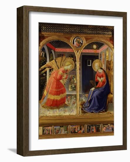 The Annunciation, from C. 1440 Altarpiece of Convent of Montecarlo-Fra Angelico-Framed Photographic Print