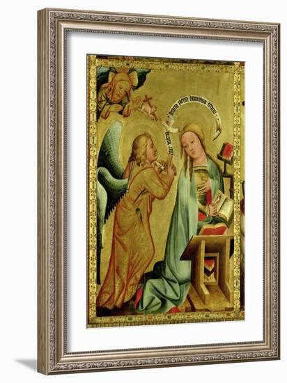 The Annunciation from the High Altar of St. Peter's in Hamburg, the Grabower Altar, 1383-Master Bertram of Minden-Framed Giclee Print