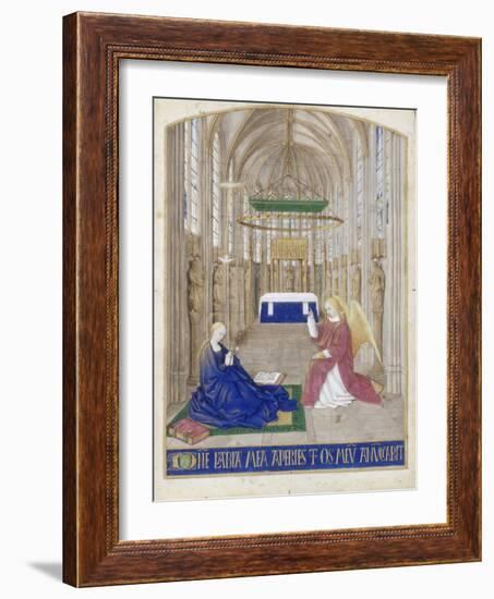 The Annunciation (Hours of Étienne Chevalie)-Jean Fouquet-Framed Giclee Print