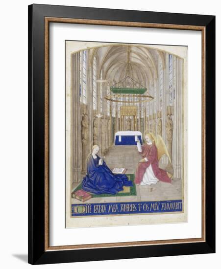 The Annunciation (Hours of Étienne Chevalie)-Jean Fouquet-Framed Giclee Print