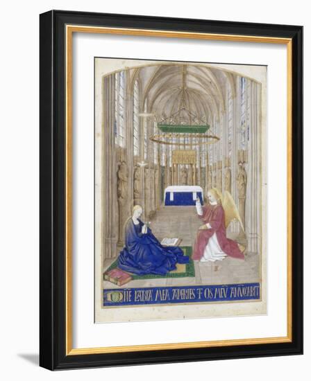 The Annunciation (Hours of Étienne Chevalie)-Jean Fouquet-Framed Giclee Print