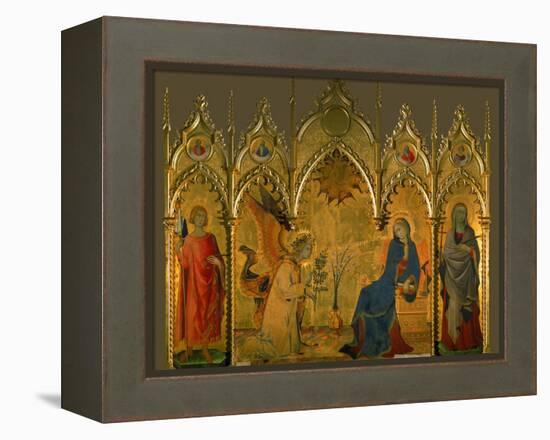 The Annunciation, Saints Asano and Margaret, Prophets Jeremiah, Ezechiel, Isaiah, and Daniel-Simone Martini-Framed Premier Image Canvas