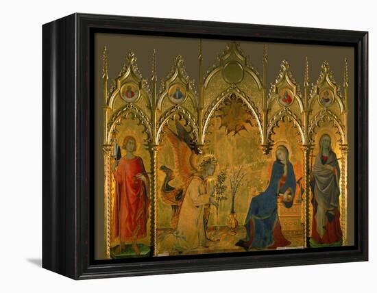 The Annunciation, Saints Asano and Margaret, Prophets Jeremiah, Ezechiel, Isaiah, and Daniel-Simone Martini-Framed Premier Image Canvas