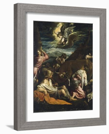 The Annunciation to the Shepherds, C.1555-1560-Jacopo Bassano-Framed Giclee Print