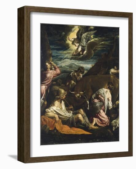 The Annunciation to the Shepherds, C.1555-1560-Jacopo Bassano-Framed Giclee Print