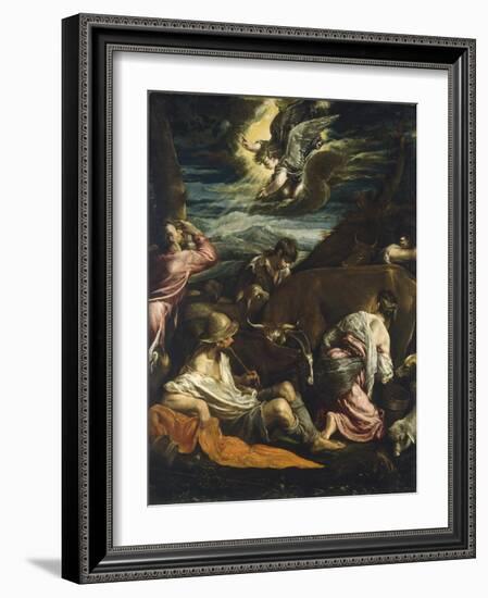 The Annunciation to the Shepherds, C.1555-1560-Jacopo Bassano-Framed Giclee Print