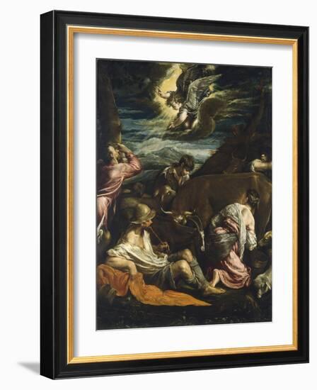 The Annunciation to the Shepherds, C.1555-1560-Jacopo Bassano-Framed Giclee Print