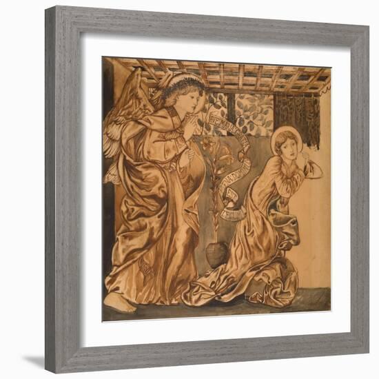 The Annunciation (W/C on Paper)-Edward Coley Burne-Jones-Framed Giclee Print