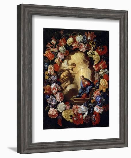 The Annunciation with Flowers, 17th or Early 18th Century-Carlo Maratta-Framed Giclee Print