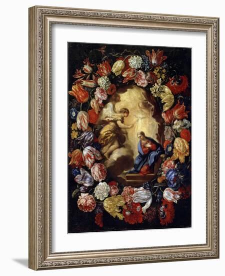 The Annunciation with Flowers, 17th or Early 18th Century-Carlo Maratta-Framed Giclee Print