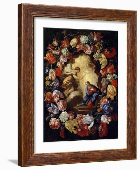 The Annunciation with Flowers, 17th or Early 18th Century-Carlo Maratta-Framed Giclee Print