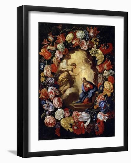 The Annunciation with Flowers, 17th or Early 18th Century-Carlo Maratta-Framed Giclee Print