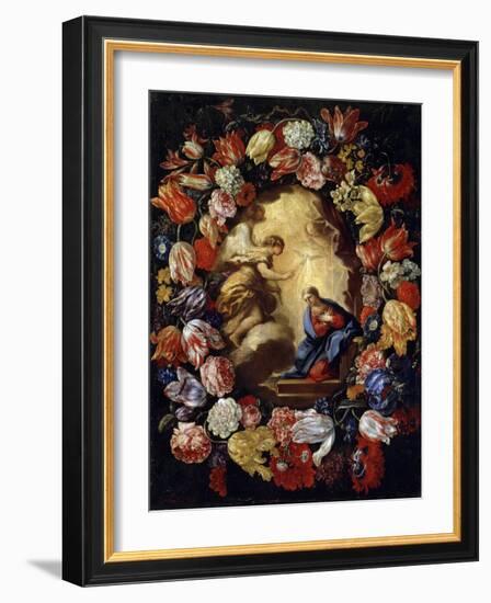 The Annunciation with Flowers, 17th or Early 18th Century-Carlo Maratta-Framed Giclee Print