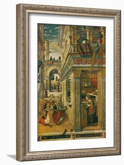 The Annunciation, with Saint Emidius, 1486, (1911)-Carlo Crivelli-Framed Giclee Print