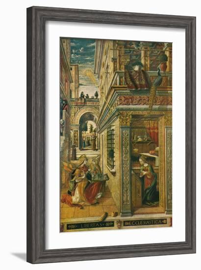 The Annunciation, with Saint Emidius, 1486, (1911)-Carlo Crivelli-Framed Giclee Print