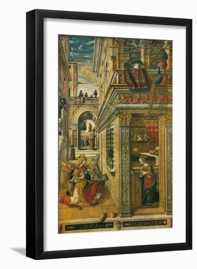 The Annunciation, with Saint Emidius, 1486, (1911)-Carlo Crivelli-Framed Giclee Print