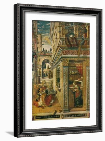 The Annunciation, with Saint Emidius, 1486, (1911)-Carlo Crivelli-Framed Giclee Print