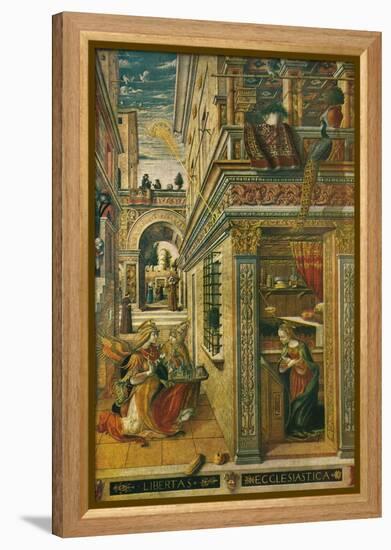 The Annunciation, with Saint Emidius, 1486, (1911)-Carlo Crivelli-Framed Premier Image Canvas